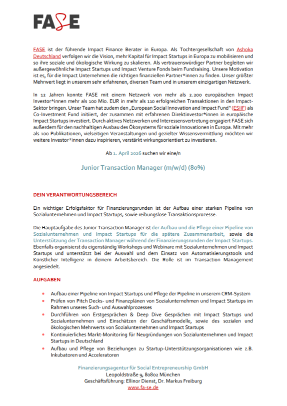 Junior Transaction Manager